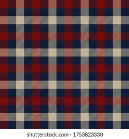 Blue. Red and Beige Lumberjack plaid seamless pattern.Texture from rhombus/squares for-plaid,tablecloths, clothes, shirts, dresses, paper, bedding, blankets and other textile products.