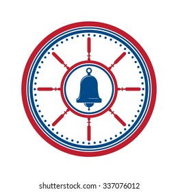 Blue and red bell symbol in circle. eps10