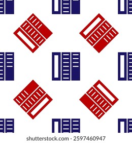 Blue and red Brochure template layout icon isolated seamless pattern on white background. Corporate business annual report, catalog, magazine, flyer mockup.  Vector