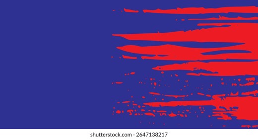 Pegatina de coche de patrón de pincel rojo azul Líneas deportivas de Anuncio abstracto Combinación de color rojo azul Patrón de pincel grunge Diseño moderno de carreras de automovilismo. Ilustración vectorial.