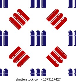 Blue and red Bullet icon isolated seamless pattern on white background.  Vector Illustration