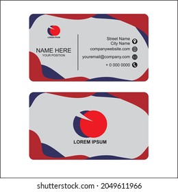 Blue and red business card design