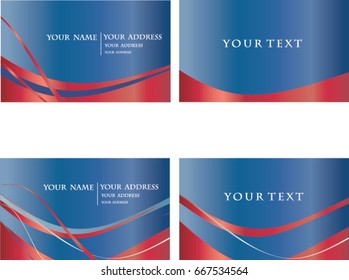 blue red business name card template vector