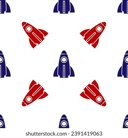 Blue and red Business startup project concept icon isolated seamless pattern on white background. Symbol of new business, entrepreneurship, innovation and technology.  Vector