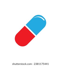 Symbol für blaue und rote Kapsel Vektorgrafik Logo-Design