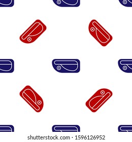 Blue and red Car door handle icon isolated seamless pattern on white background.  Vector Illustration