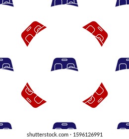 Blue and red Car windscreen icon isolated seamless pattern on white background.  Vector Illustration