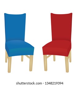 Blue and red  chair. vector illustration 