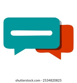 Blue and red chat icons. Inbox symbol vector illustration.