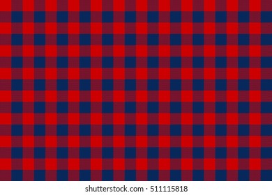 Blue red check seamless background. Vector illustration.