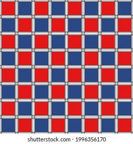 Blue and red checkered squares. Vector simple squares.