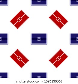 Blue and red Chest for game icon isolated seamless pattern on white background.  Vector Illustration