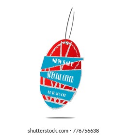 blue and red Circle new sale special offer up to 50% off price tag discount label isolated