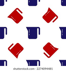 Blue and red Coffee pot icon isolated seamless pattern on white background.  Vector