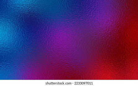 Blue red color background. Bright gradient with foil effect. Neon texture. Abstract fantasy surface. Сolorful backdrop for design banner, template, prints. Metallic wallpaper. Vector illustration