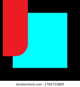 Blue and red color frame banner web template background square blank and copy space