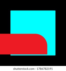 Blue and red color frame banner web template background square blank and copy space