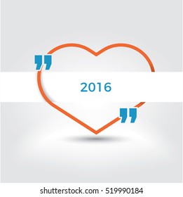 Blue and Red Color Heart Shape Text Box Frame for Your Quotation