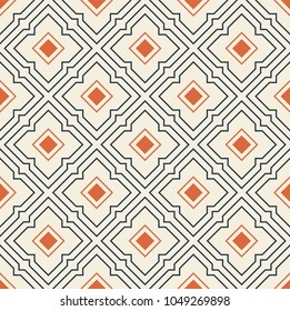 Blue and red diamonds. Pattern for fabric, Wallpaper. Abstract vector seamless pattern