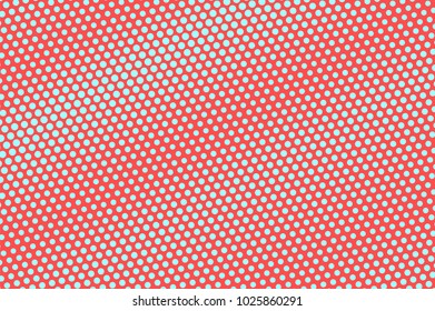 Blue and red dotted halftone. Diagonal rough dotted gradient. Half tone vector background. Abstract futuristic texture. Grey ink dot on red backdrop. Modern pop art design template. Halftone texture