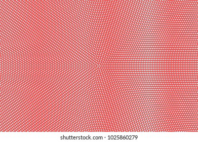 Blue red dotted halftone. Micro dot radial dotted gradient. Half tone vector background. Abstract futuristic texture. Grey ink dot on red backdrop. Modern pop art design template. Halftone texture