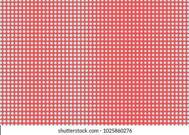 Blue red dotted halftone. Regular oversized dotted gradient. Half tone vector background. Abstract futuristic texture. Grey ink dot on red backdrop. Modern pop art design template. Halftone texture