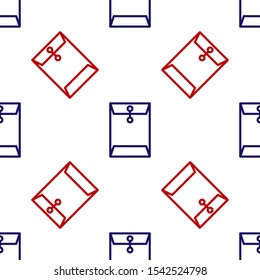 Blue and red Envelope icon isolated seamless pattern on white background. Email message letter symbol.  Vector Illustration