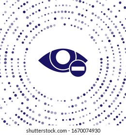 Blue Red eye effect icon isolated on white background. Eye redness sign. Inflammatory disease of eyes. Abstract circle random dots. Vector Illustration