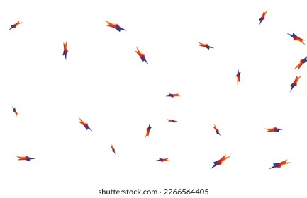 Blue and red falling gradient stars on white background
