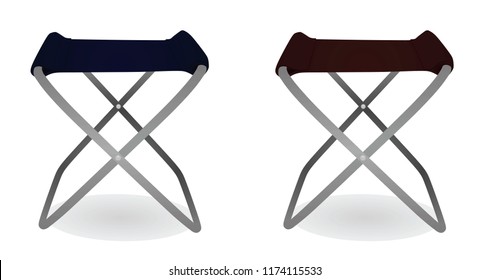 Blue and red fishing chair. vector illustration