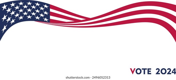 blue red flag of the USA blank for the pre-election booklet