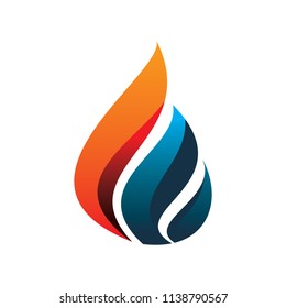 Blue Red Flame Logo