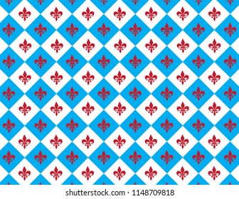 Blue and Red Fleur de Lis