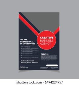 Blue Red Flyer brochure design, Corporate business Flyer size A4 template, creative leaflet Template 
