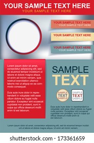 Blue and red flyer or cover layout template