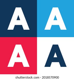 A blue and red four color minimal icon set