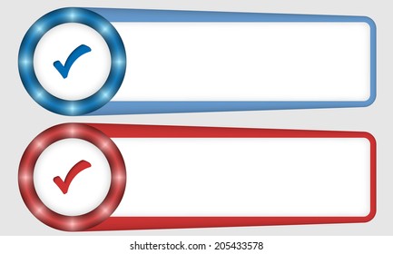 blue and red frames for any text with check box