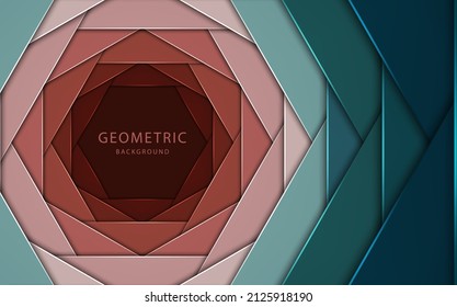 Blue and red geometric background. Vector illustration.