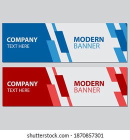 blue and red geometric business banner design. creative banner design for template. Simple blue and red horizontal banner