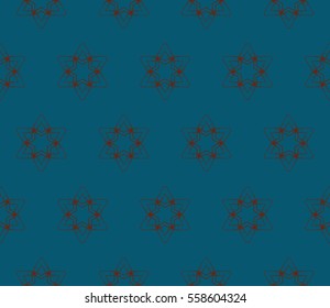 Blue and red geometric shape abstract vector illustration. Seamless pattern.