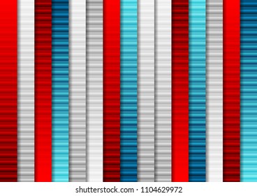 Blue and red geometric tech abstract striped background. Vector design