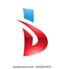 Blue and Red Glossy Bold Spiky Letter B Icon on a White Background