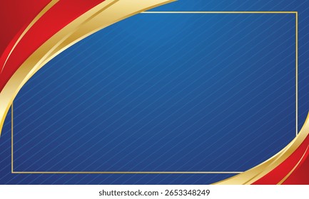 Fundo de curva de ouro vermelho azul para certificado de luxo
