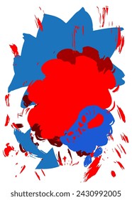 Burbuja de discurso de graffiti azul y rojo. Abstracto moderno Mensajería signo de decoración de arte callejero, icono de discusión realizado en estilo de pintura urbana.