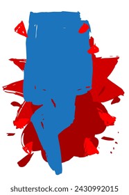 Burbuja de discurso de graffiti azul y rojo. Abstracto moderno Mensajería signo de decoración de arte callejero, icono de discusión realizado en estilo de pintura urbana.