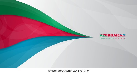 Blue, red, and green abstract design with white background. Azerbaijan Independence day. good template for Azerbaijan Independence day or national day design.