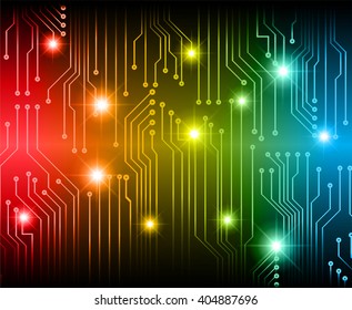 Blue red green bstract hi speed internet technology background illustration. eye scan virus computer. vector