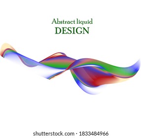 Blue, red and green liquid wave. Innovative modern background design for cover