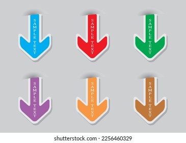 blue red green purple orange brown arrow sets write space infographic 3d