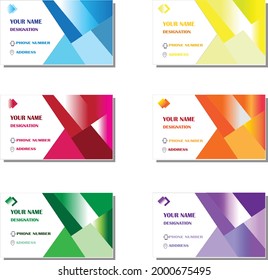 Blue Red Green Yellow Orange Purple Visitantes y diseño de tarjetas de visita para uso profesional